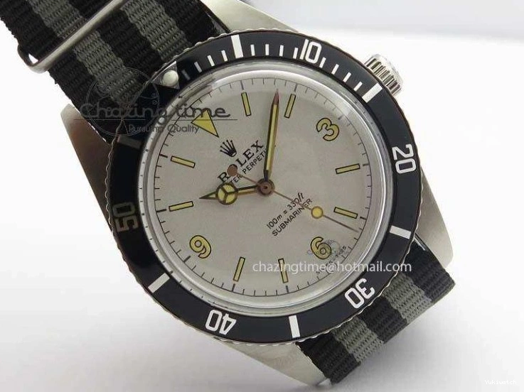 On SS Dial Strap Vintage 1680 White Nylon No Submariner A2836 Date 0218